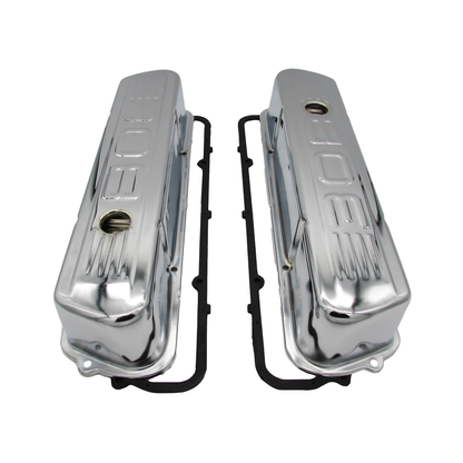 Speco Chrome Valve Covers with Holden 308 Emblem & Gaskets 551902 & 811372R