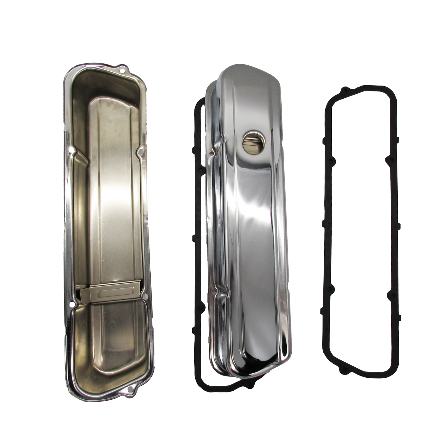 Speco Chrome Valve Covers Holden V8  253 308 Smooth 3.5" High & Gaskets 551932 & 811372R