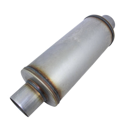 2-1/2" Performance Muffler Centre/Centre - 6" Round, 14" Long, 409 SS
