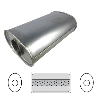 3" Performance Muffler Centre/Centre - 8" x 5" Oval, 10" Long, Aluminised Steel