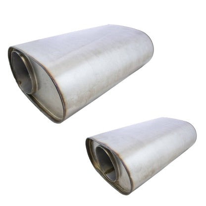 4" Performance Muffler Offset/Centre - 9" x 5" Oval, 14" Long, 409 SS