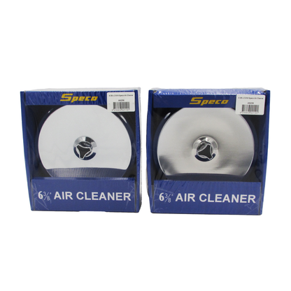 Twin 6-3/8" x 2" Chrome Air Cleaner with 2-5/16" Neck suits Holden Stromberg