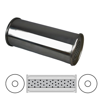3" Performance Muffler Centre/Centre - 5" Round, 12" Long, 304 SS