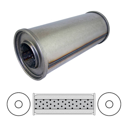 3" Performance Muffler Centre/Centre - 5" Round, 12" Long, 409 SS