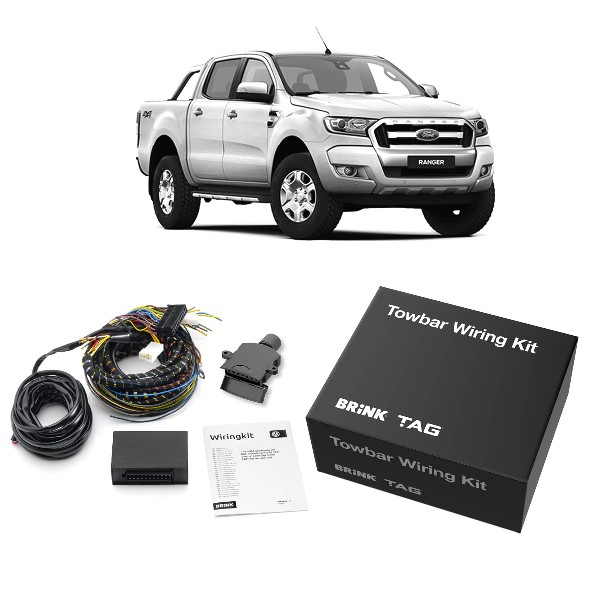 TAG Heavy Duty Towbar & Direct Fit Wiring Kit for PX1 Ford Ranger Cab ...