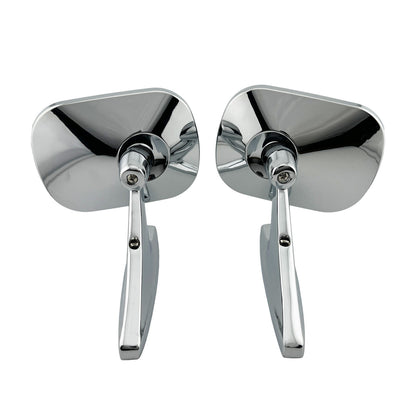 Caretti Pair Rectangle Side Mirrors Chrome Classic Vintage Fender / Door Mirror Roberk 370
