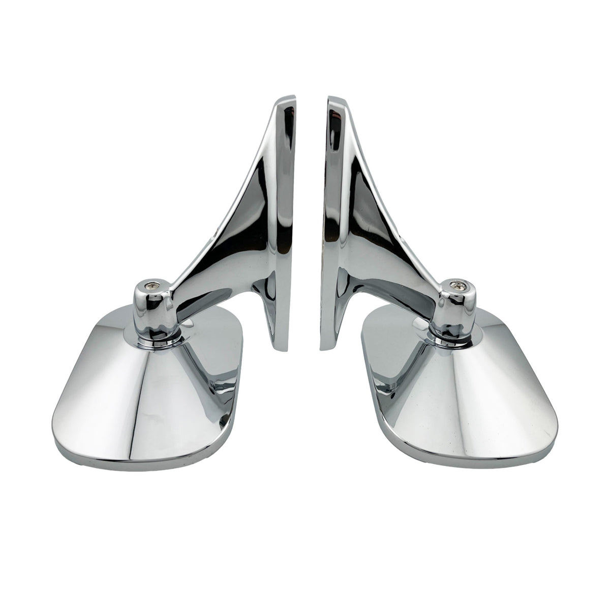 Caretti Pair Rectangle Side Mirrors Chrome Classic Vintage Fender / Door Mirror Roberk 370