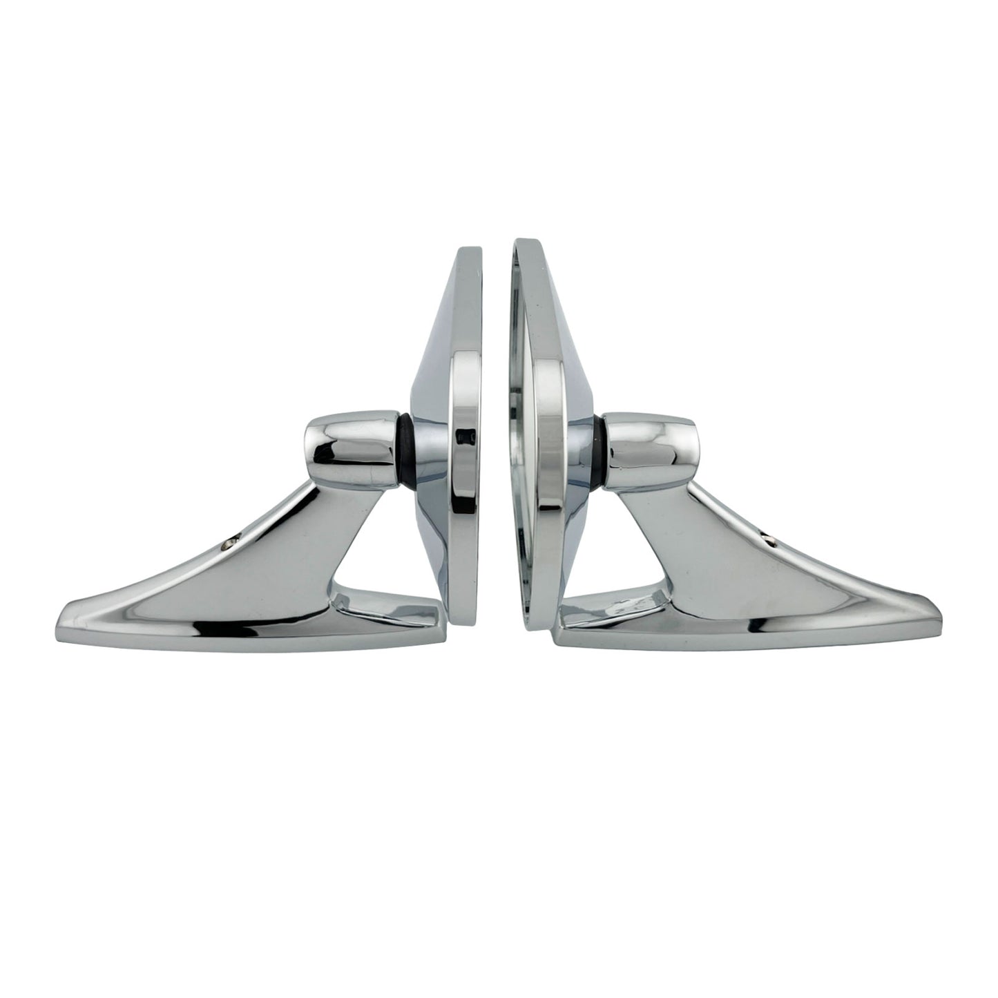 Caretti Pair Rectangle Side Mirrors Chrome Classic Vintage Fender / Door Mirror Roberk 370