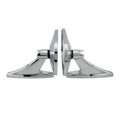 Caretti Pair Rectangle Side Mirrors Chrome Classic Vintage Fender / Door Mirror Roberk 370
