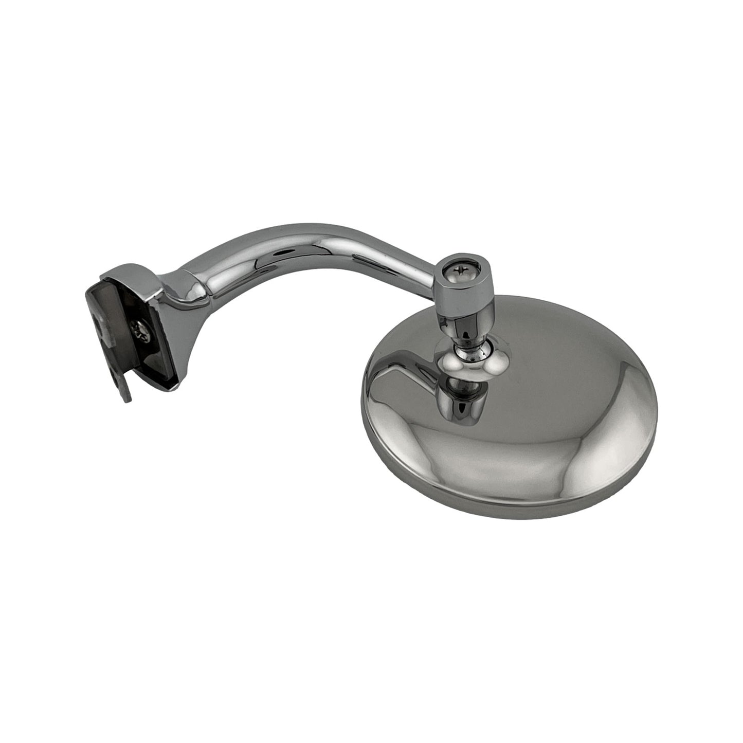 Caretti Peep Mirror 3" Round Chrome, Curved Arm, Classic Hot Rod