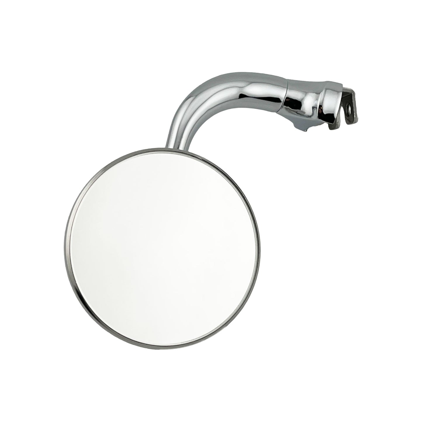 Caretti Peep Mirror 3" Round Chrome, Curved Arm, Classic Hot Rod