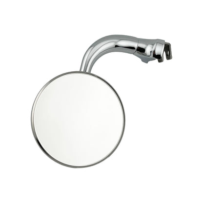 Caretti Peep Mirror 3" Round Chrome, Curved Arm, Classic Hot Rod