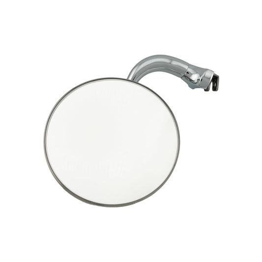 Caretti Peep Mirror 4" Round Chrome Curved Arm Classic Hot Rod (Single) Street Legal