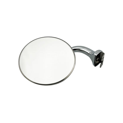 Caretti Peep Mirror 4" Round Chrome Curved Arm Classic Hot Rod (Single) Street Legal