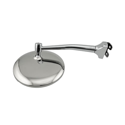 Caretti Peep Mirrors 4" Round Chrome Straight Arm Classic Hot Rod (Single) Street Legal