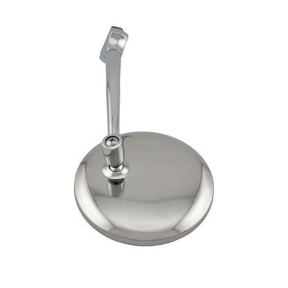 Caretti Peep Mirrors 4" Round Chrome Straight Arm Classic Hot Rod (Single) Street Legal