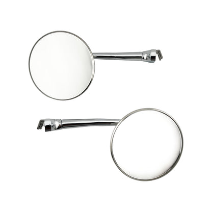 Caretti Peep Mirrors 4" Round Chrome Straight Arm Classic Hot Rod (Pair) Street Legal
