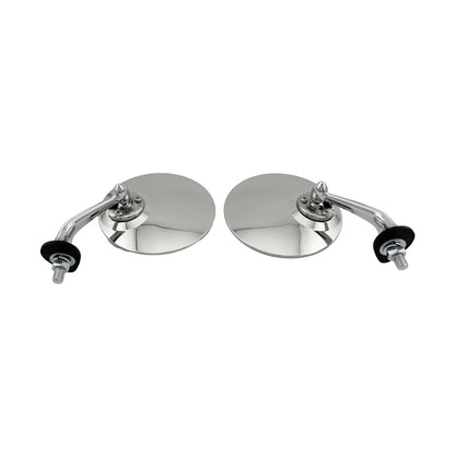 Caretti 4" Fender Wing Mirrors Lucas Style Chrome British Classic, LH + RH Pair