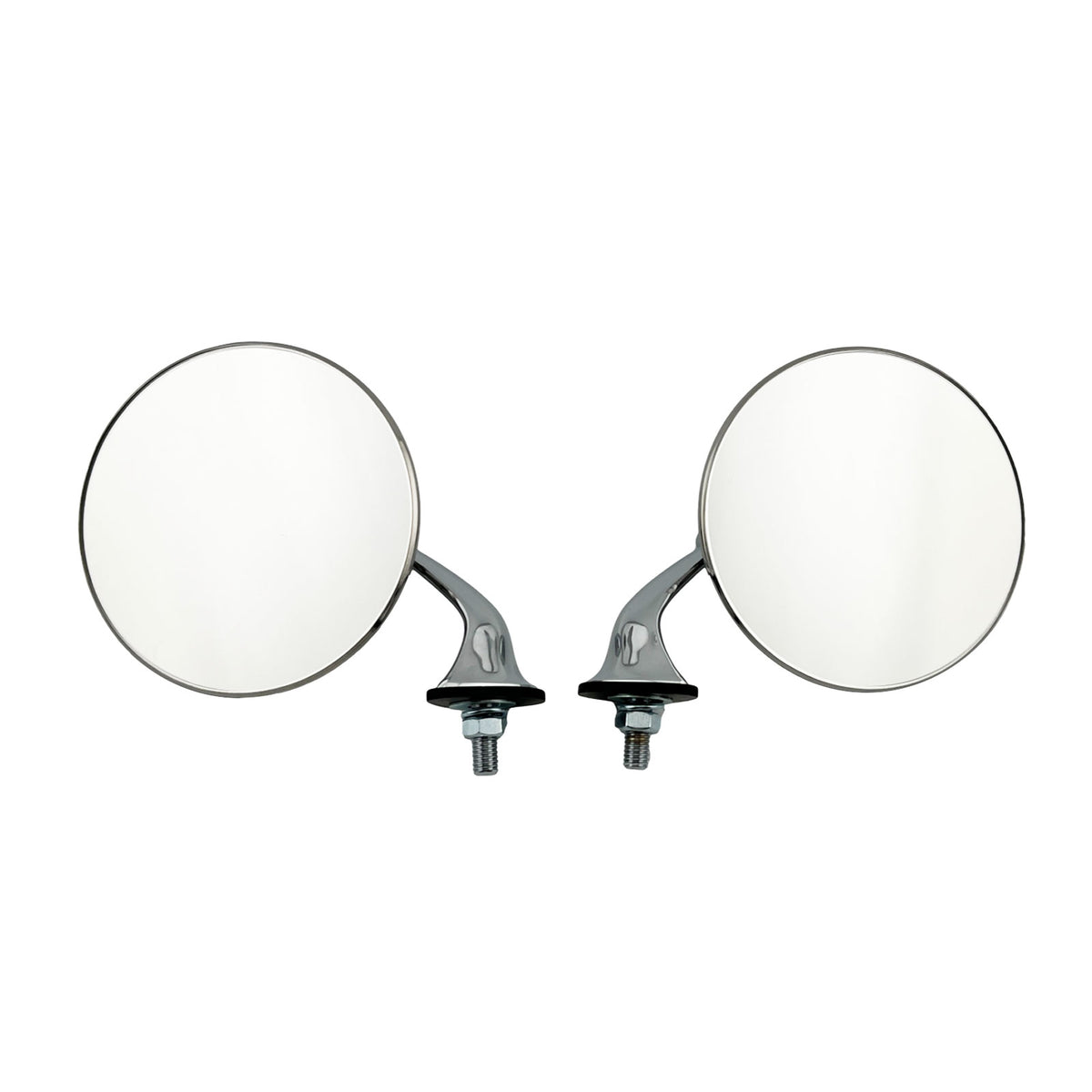 Caretti 4" Fender Wing Mirrors Lucas Style Chrome British Classic, LH + RH Pair