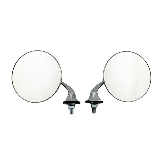 Caretti 4" Fender Wing Mirrors Lucas Style Chrome British Classic, LH + RH Pair