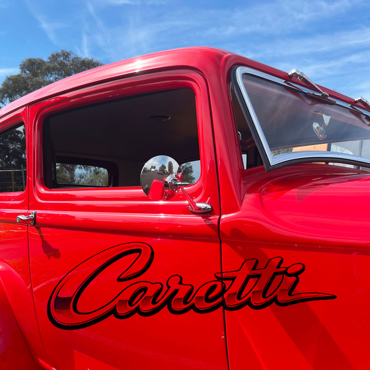 Caretti Chrome Round Wing Mirror Universal Hot Round British Classic Lucas Styling