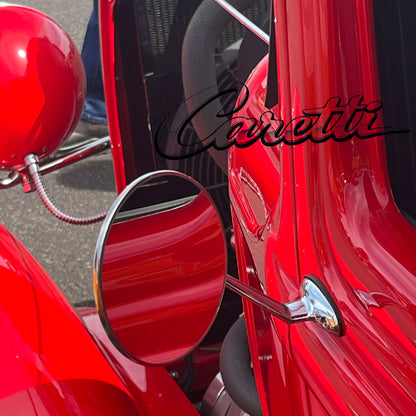 Caretti Chrome Round Wing Mirror Universal Hot Round British Classic Lucas Styling