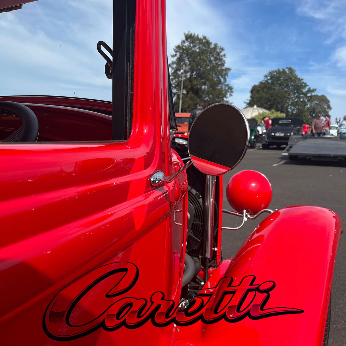 Caretti Chrome Round Wing Mirror Universal Hot Round British Classic Lucas Styling