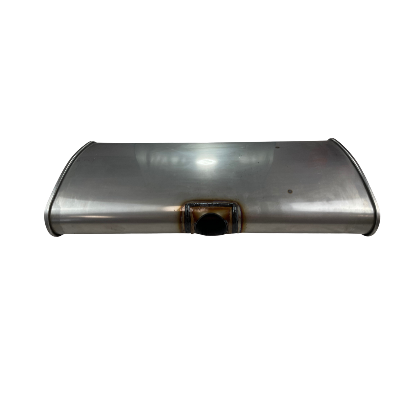 2-1/4" Triple Flow Muffler East / West - 12" x 4" Oval, 24" Long, 409 SS