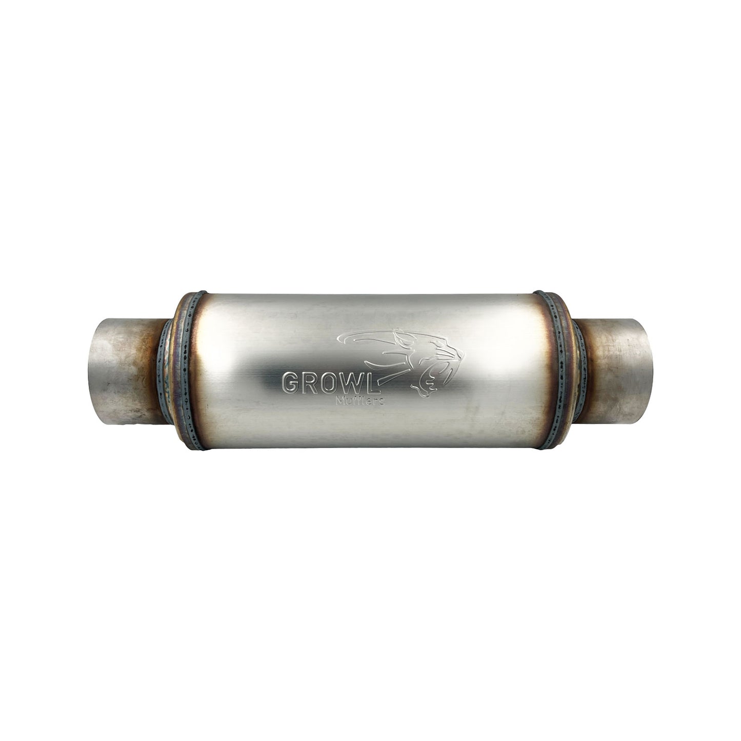 4" Inch Round Performance Muffler 409 Stainless Steel 6" Diameter 14" Long