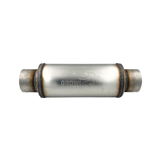 4" Inch Round Performance Muffler 409 Stainless Steel 6" Diameter 14" Long