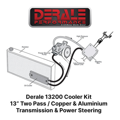 Derale 13200 13" Power Steering & Trans Cooler Kit 2 Pass Series 7000