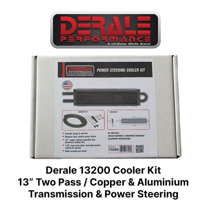 Derale 13200 13" Power Steering & Trans Cooler Kit 2 Pass Series 7000