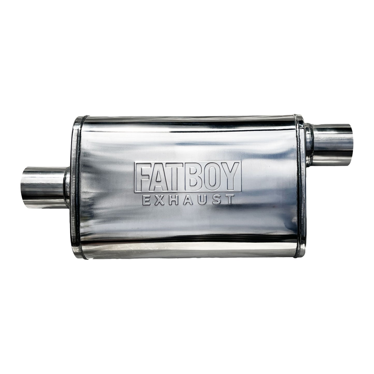 2.5" Performance Muffler 10x4x14 Oval Polished 409 Stainless Steel Offset/Centre
