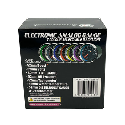 Autotecnica Turbo Diesel 2 Piece Electronic Gauge Kit - EGT Pyrometer & Boost Psi 2" 52mm