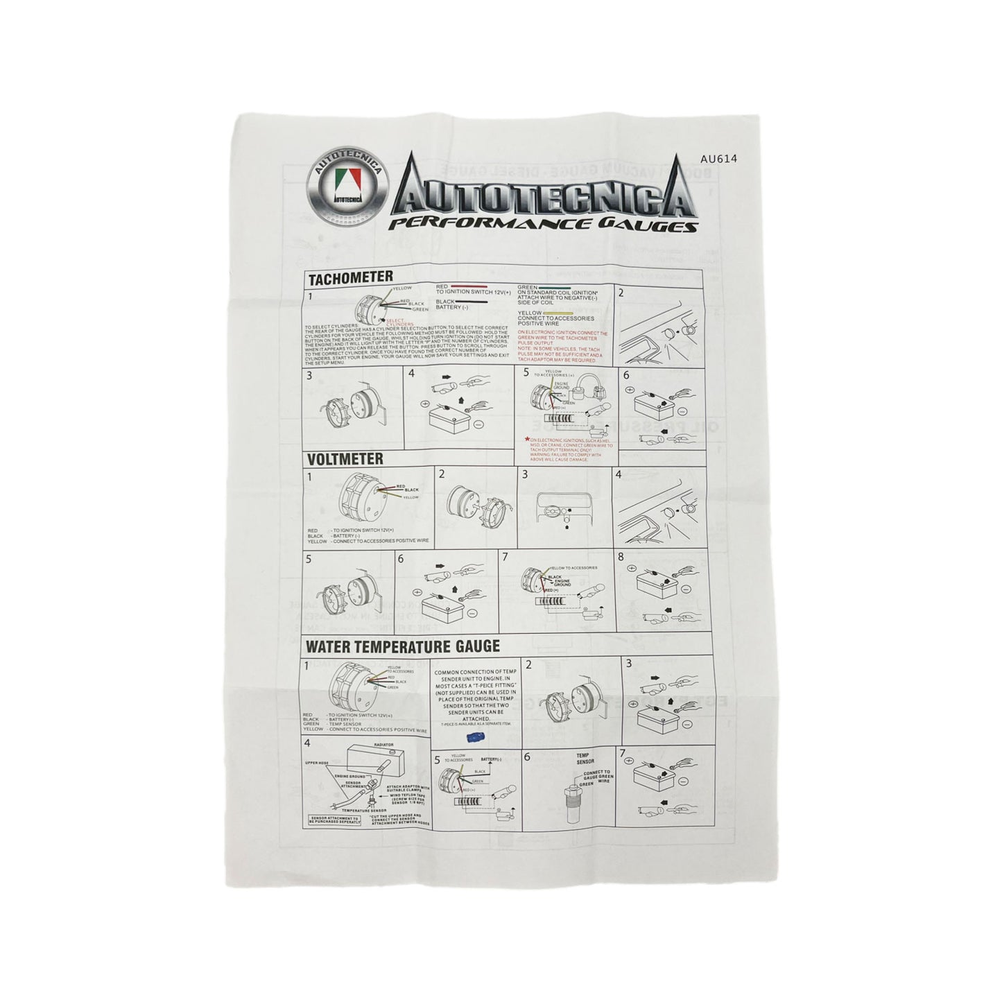 Autotecnica Turbo Diesel 2 Piece Electronic Gauge Kit - EGT Pyrometer & Boost Psi 2" 52mm