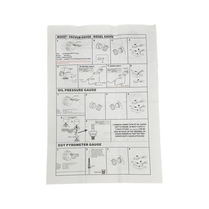 Autotecnica Turbo Diesel 2 Piece Electronic Gauge Kit - EGT Pyrometer & Boost Psi 2" 52mm