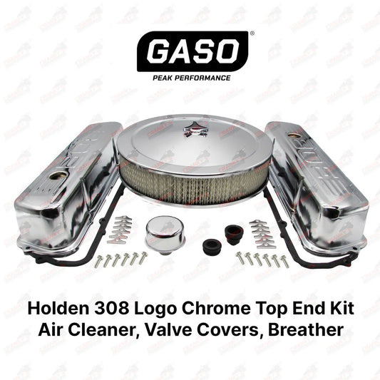 Holden V8 308 Logo Chrome Kit Rocker Covers Air Filter Breather Gaskets