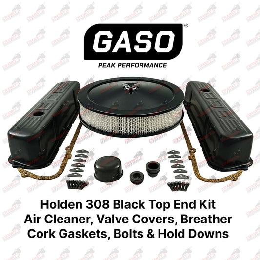 Holden V8 308 Black Out Kit Rocker Covers Air Filter Breather Cork Gaskets