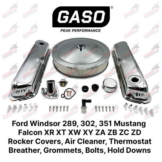 Ford Windsor V8 289 302 351 Chrome Kit Rocker Covers Air Filter Thermostat Housing