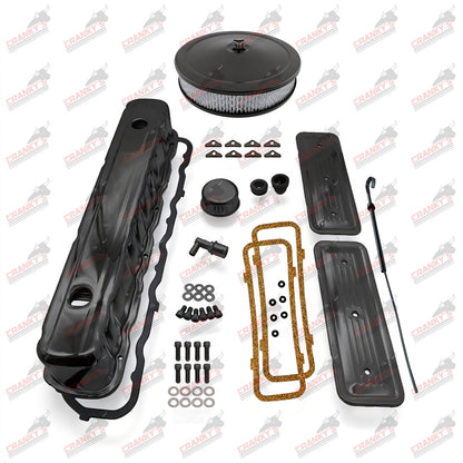 Holden 6 Cyl Black Kit Valve Cover, Side Plates, Stromberg Air Cleaner, Breather, 161 179 186 202