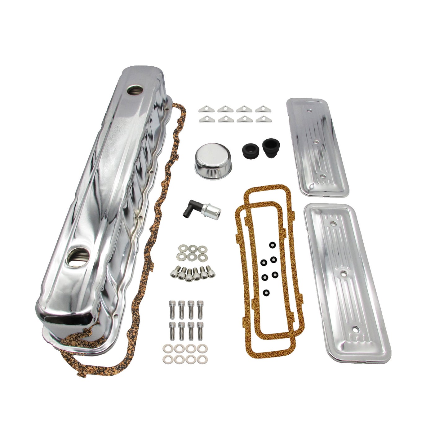 Chrome Tappet Cover + Side Plates + Breather Cap Kit Holden 6Cyl 161 179 186 202