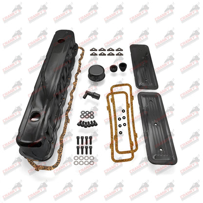 Black Tappet Cover + Side Plates + Breather Cap Kit Holden 6Cyl 161 179 186 202