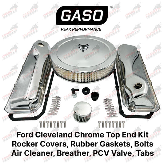 Ford Cleveland 302 351 Chrome Kit Rocker Covers Air Cleaner Breather Gaskets