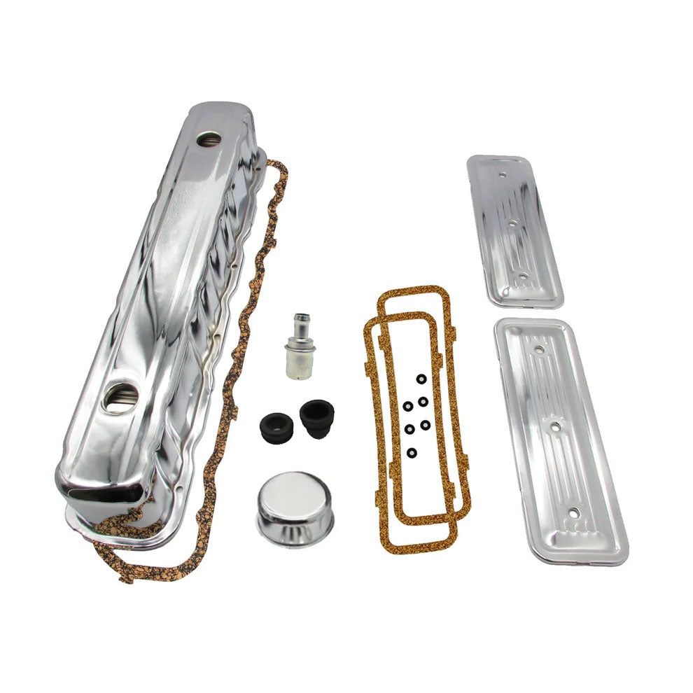 Chrome Rocker Cover + Side Plates + PCV + Breather Kit Holden 6 Cyl 161 179 186 202
