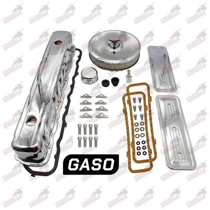 Holden 6 Cyl Chrome Kit Valve Cover, Side Plates, Stromberg Air Cleaner, Breather, 161 179 186 202