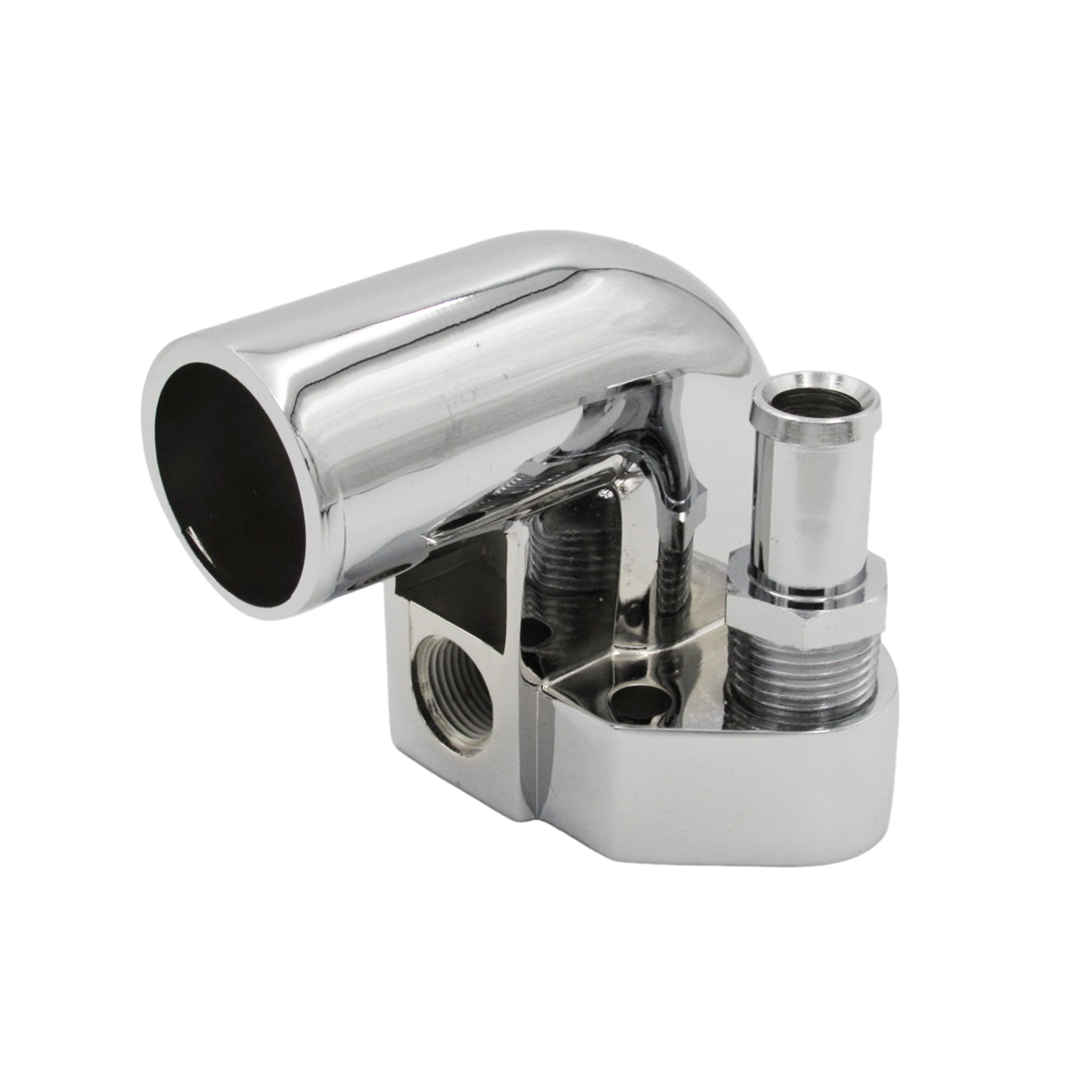 GASO Thermostat Housing Ford Windsor 302W & 351W Chrome Water Neck 1979–1997