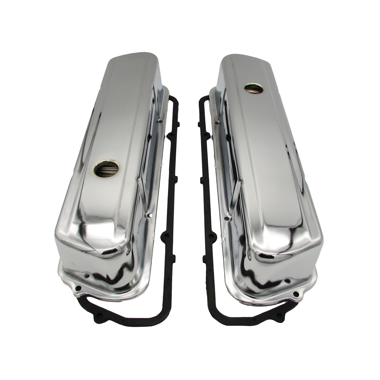 GASO Chrome Valve Covers Holden V8 253 308 Smooth 3.5" High & Gaskets 811372R