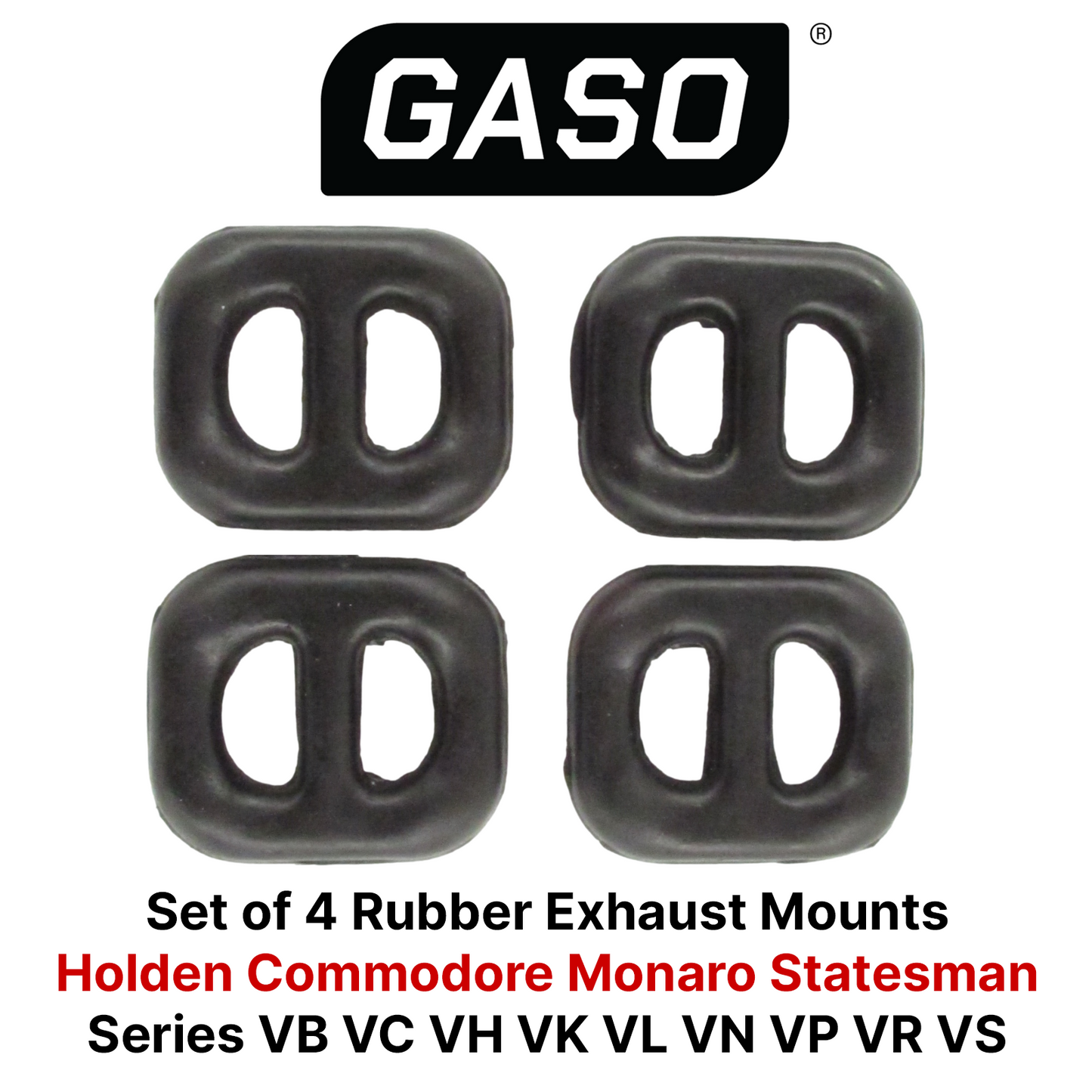 4 x Rubber Exhaust Mounts Holden Commodore VB VC VH VK VL VN VP VR VS Figure 8