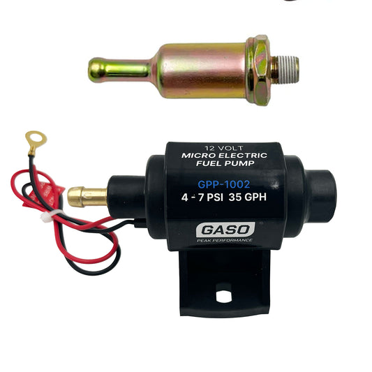 GASO Solid-State Micro Electric Fuel Pump 4-7 PSI 35 GPH Carburettor Use