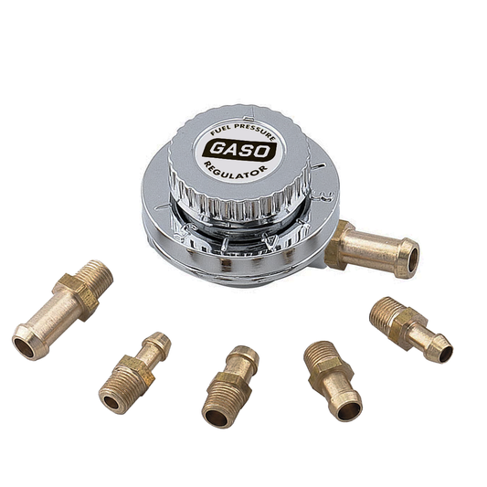 GASO Carburettor Adjustable Fuel Pressure Regulator 1 to 6 PSI Chrome Finish
